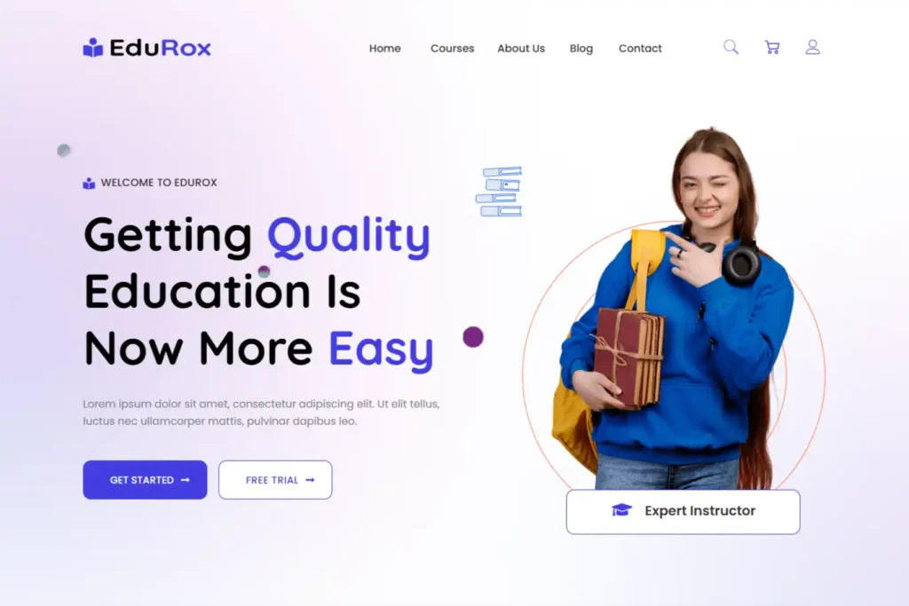 learning management website hero section - tiamoy.com